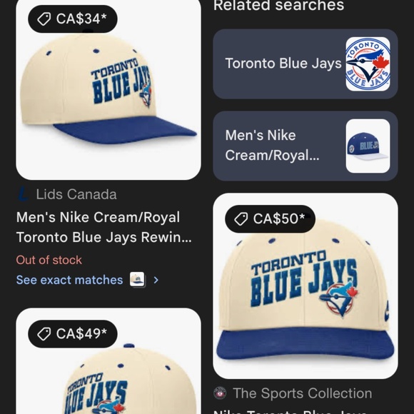 Nike Blue and Cream Toronto Blue Jays Hat - Picture 6 of 6
